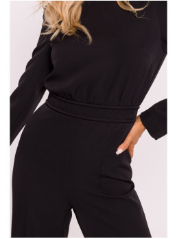 M811 Kombinezonas su paaukštintais pečiais - juoda