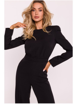 M811 Kombinezonas su paaukštintais pečiais - juoda