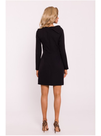 M814 Mini suknelė su kaspinėliu ant peties - juoda