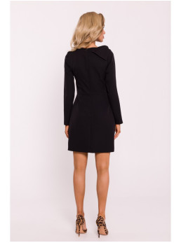 M814 Mini suknelė su kaspinu ant peties - juoda