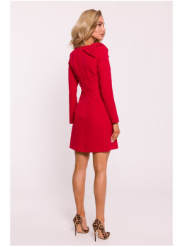 M814 Mini suknelė su kaspinėliu ant peties - raudona