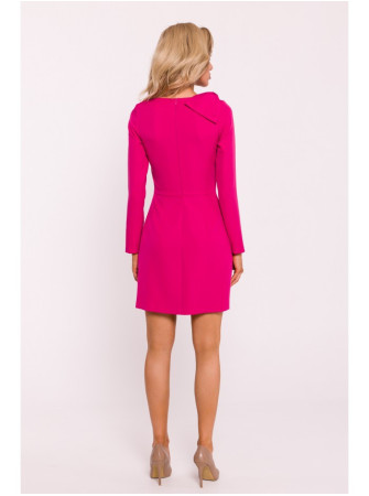 M814 Mini suknelė su kaspinu ant peties - fuksijos