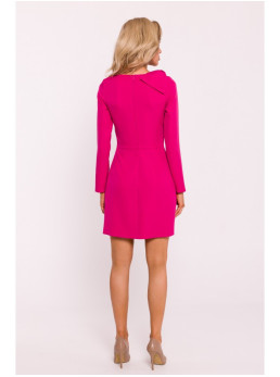 M814 Mini suknelė su kaspinu ant peties - fuksijos