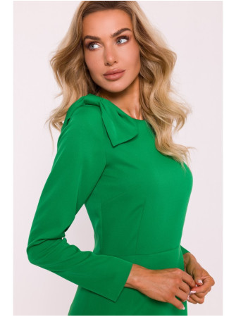 M814 Mini suknelė su kaspinėliu ant peties - žalia