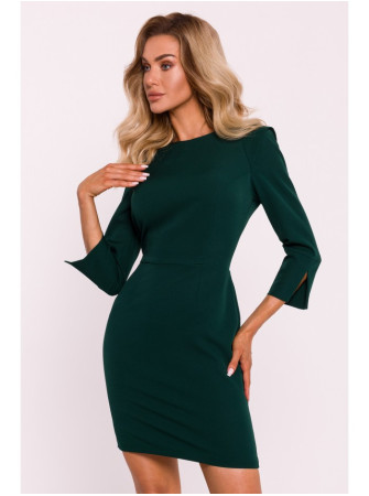 M815 Mini suknelė su skeltomis rankovėmis - bottle green