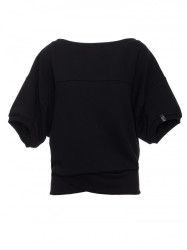 B048 Oversized blouse with a wrap detail - black