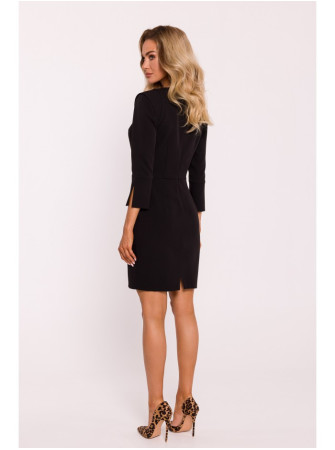 M815 Mini suknelė skeltomis rankovėmis - juoda