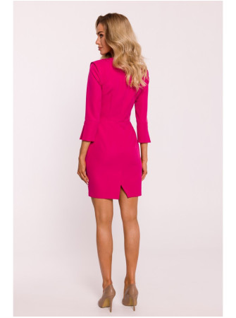 M815 Mini suknelė su skeltomis rankovėmis - fuksijos