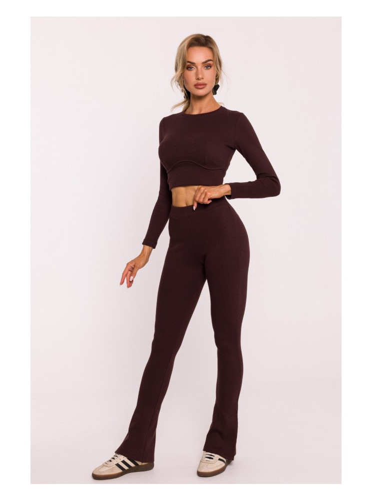 M816 Riebtiniai tamprės su skeltukais - ruda