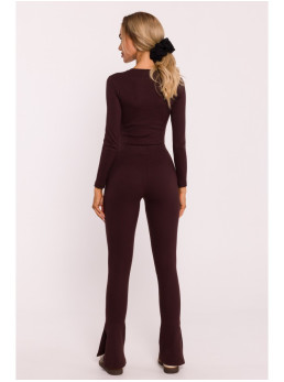 M816 Riebtiniai tamprės su skeltukais - ruda