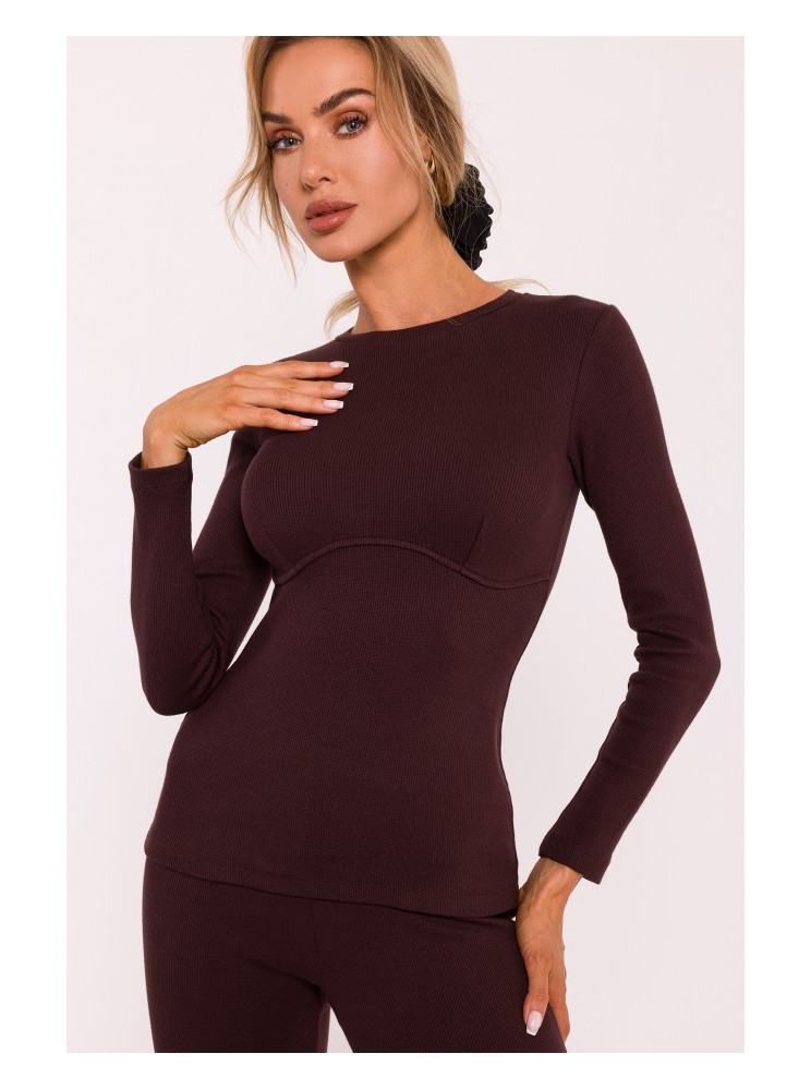 M817 Riebtinis korsetinis ilgomis rankovėmis - ruda