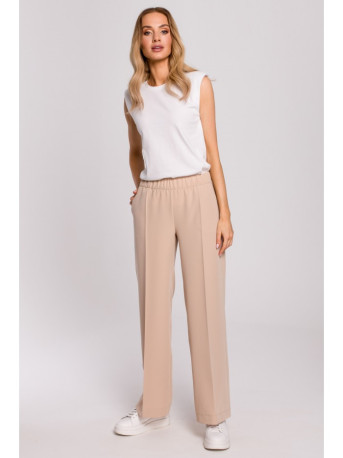 M570 Creased Leg Trousers - beige