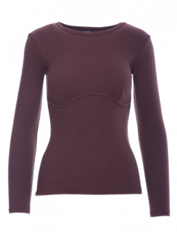 M817 Riebtinis korsetinis ilgomis rankovėmis - ruda