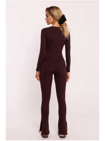 M817 Riebtinis korsetinis ilgomis rankovėmis - ruda