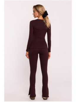 M817 Riebtinis korsetinis ilgomis rankovėmis - ruda