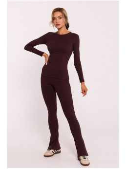 M817 Riebtinis korsetinis ilgomis rankovėmis - ruda