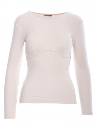 M817 Ilgarankovė korseto tipo palaidinė su rievėtu audiniu - sandy