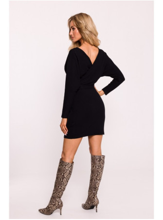 M819 Surišama suknelė iš ribų - juoda