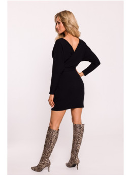 M819 Surišama suknelė iš ribų - juoda