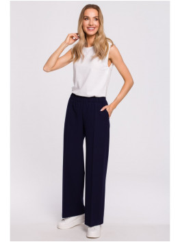 M570 Creased Leg Trousers - navy blue