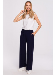 M570 Creased Leg Trousers - navy blue