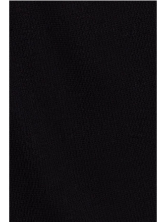 M820 Asimetriško kirpimo suknelė iš rib audinio - juoda