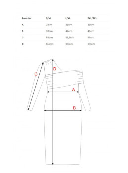 M820 Asimetriško kirpimo suknelė iš ripsuoto trikotažo - raudona