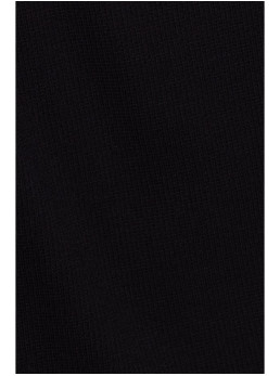 M821 Platėjančiomis rankovėmis megzta suknelė - juoda