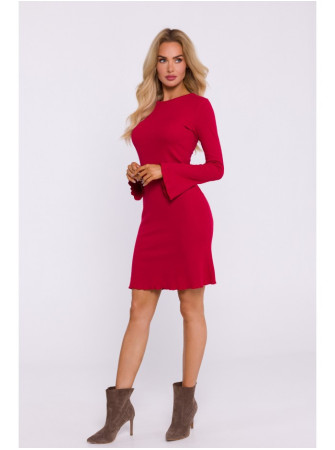 M821 Plataus rankovių mezginio suknelė - raudona