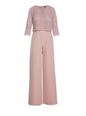 S381 Nėriniuota kombinezonas - pudros