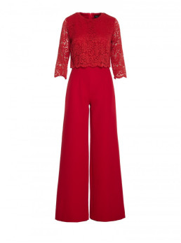 S381 Kombinezonas su nėrinių detalėmis - raudona