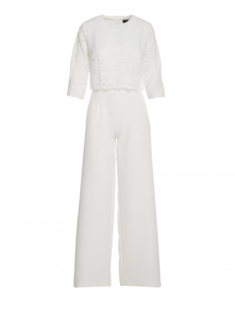 S381 Kombinezonas su nėrinių detalėmis - nebalinta