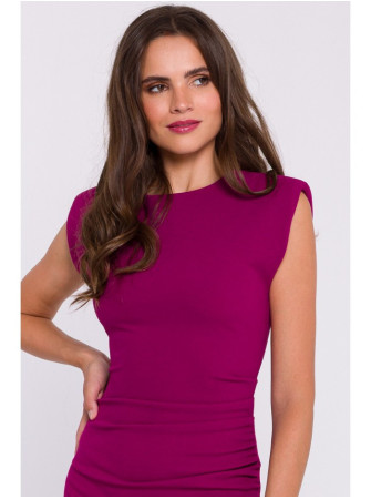 S382 Midi suknelė be rankovių - slyvų