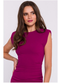 S382 Midi suknelė be rankovių - slyvų