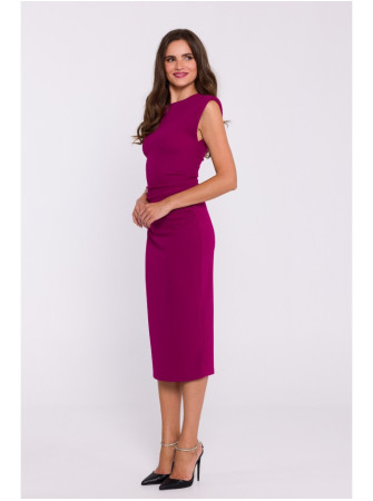 S382 Midi suknelė be rankovių - slyvų