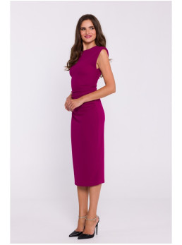 S382 Midi suknelė be rankovių - slyvų