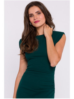 S382 Žalios spalvos midi suknelė be rankovių - žalia