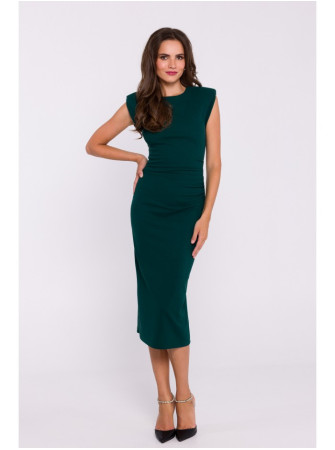 S382 Žalioji midi suknelė be rankovių - žalia