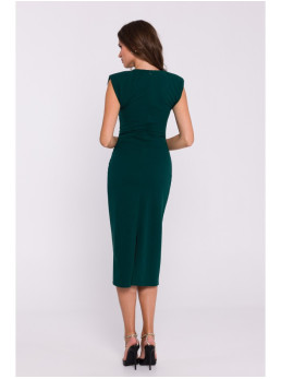 S382 Žalioji midi suknelė be rankovių - žalia