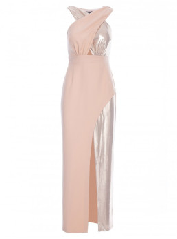 M835 Derinta maksi suknelė - smėlio