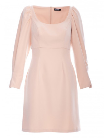 M836 Mini suknelė kvadratine iškirpte - smėlio