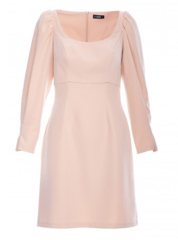 M836 Mini suknelė kvadratine iškirpte - smėlio