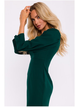 M836 Mini suknelė kvadratine iškirpte - bottle green