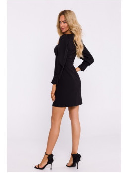 M836 Mini suknelė kvadratine iškirpte - juoda