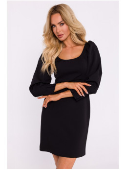 M836 Mini suknelė kvadratine iškirpte - juoda