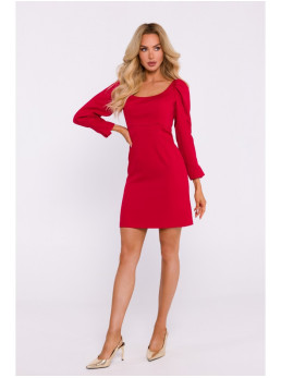 M836 Mini suknelė kvadratine iškirpte - raudona