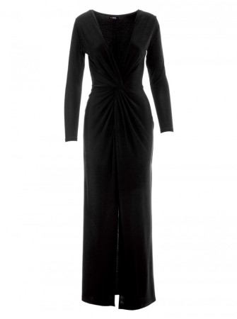 M840 Maksi suknelė su mazgu - juoda