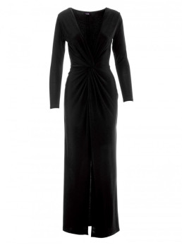 M840 Maksi suknelė su mazgu - juoda