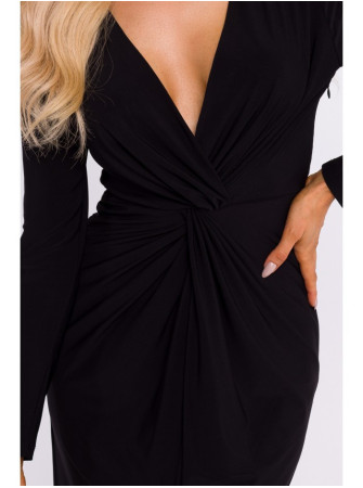 M840 Maksi suknelė su mazgu - juoda