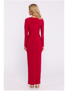 M840 Ilga suknelė su mazgu - raudona